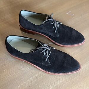 Nisolo James Oxfords in Olive Green Suede